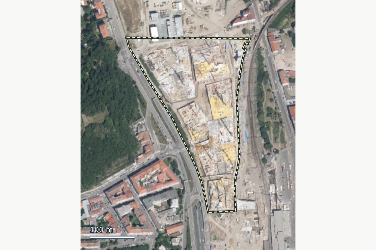 Smíchov City: Historical aerial view · orientation area